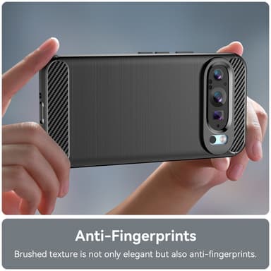 SKALO Google Pixel 9/9 Pro Armor Carbon Stöttåligt TPU-skal - Svart