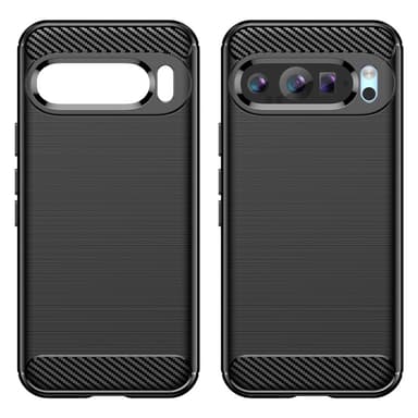 SKALO Google Pixel 9/9 Pro Armor Carbon Stöttåligt TPU-skal - Svart