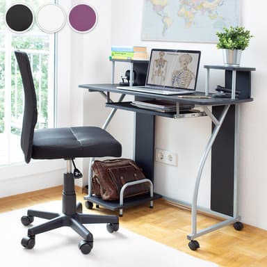 tectake Skrivbord med hjul - lila