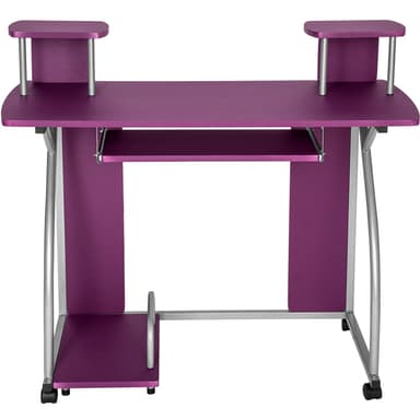 tectake Skrivbord med hjul - lila
