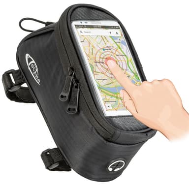 tectake Cykelväska för smartphones - 20 x 9,5 x 10 cm, svart