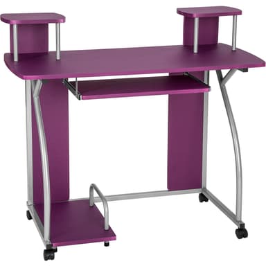 tectake Skrivbord med hjul - lila