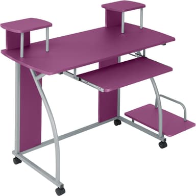 tectake Skrivbord med hjul - lila