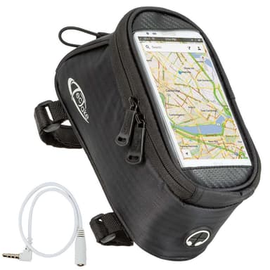 tectake Cykelväska för smartphones - 20 x 9,5 x 10 cm, svart