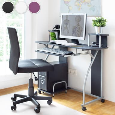 tectake Skrivbord med hjul - lila