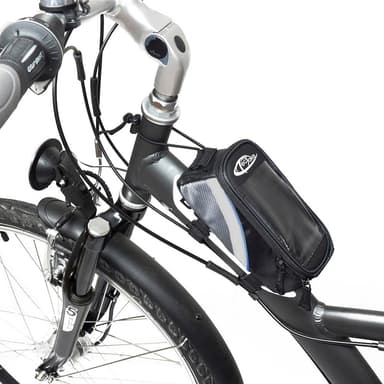 tectake Cykelväska för smartphones - 20 x 9,5 x 10 cm, svart/grå/blå