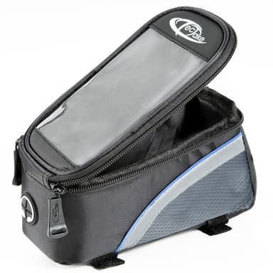 tectake Cykelväska för smartphones - 20 x 9,5 x 10 cm, svart/grå/blå