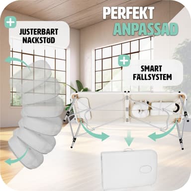 tectake 2-zons massagebänk med stoppning och aluminiumram +bärväska - vit