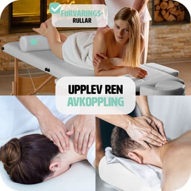 tectake 2-zons massagebänk inkl. kuddar + väska - vit