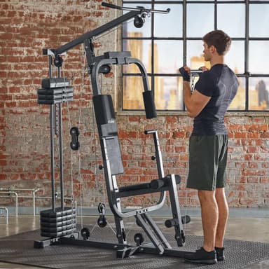 tectake Träningsstation home gym med bänkpressmodul - svart