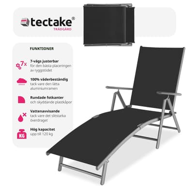 tectake Solsäng Marisol - mörkgrå