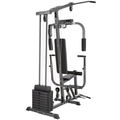 tectake Träningsstation home gym med bänkpressmodul - svart