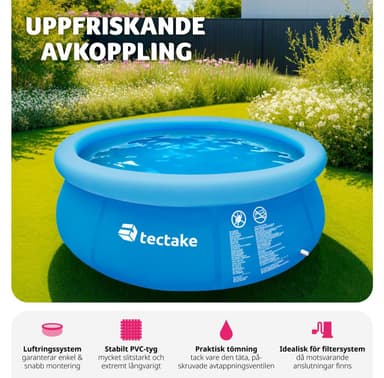 tectake Pool rund Ø 240 x 63 cm - blå