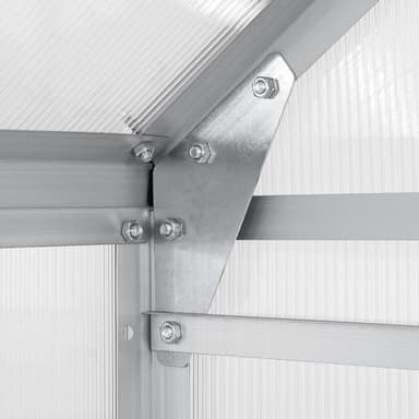 tectake Aluminiumväxthus med fundament - 375 x 185 x 195 cm