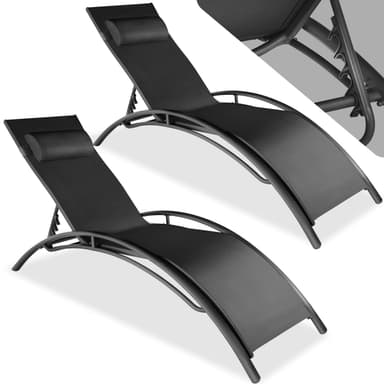 tectake 2 solsängar Alina - svart