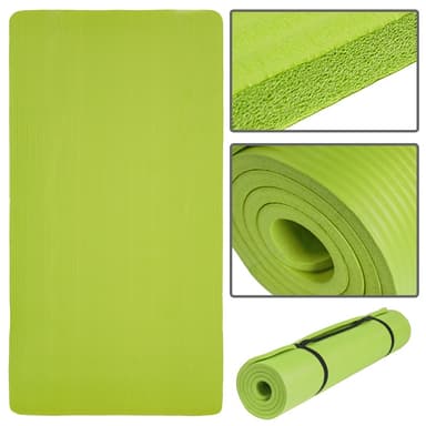 tectake Yogamatta - 185 x 80 x 1,5 cm, grön