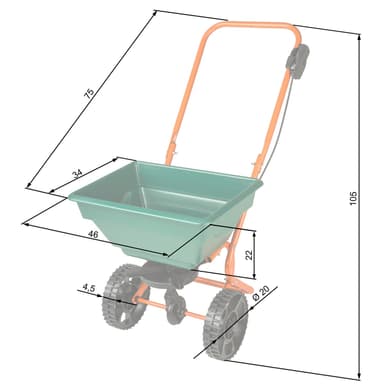 tectake Spridarvagn strövagn 25 liter - grön