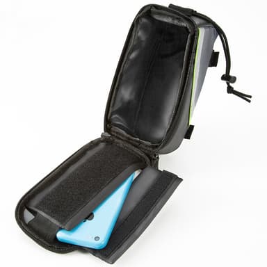 tectake Cykelväska för smartphones - 20 x 9,5 x 10 cm, svart/grå/grön
