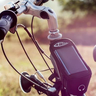tectake Cykelväska för smartphones - 20 x 9,5 x 10 cm, svart/grå/grön