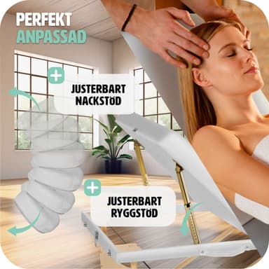 tectake 3-zons massagebänk Somwang med 7,5 cm stoppning och träram - vit