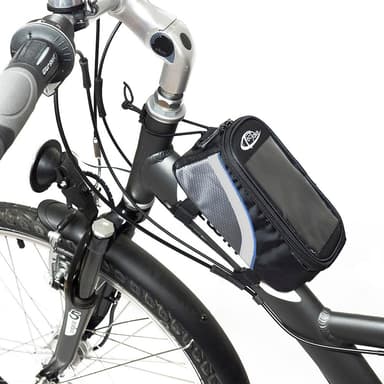 tectake Cykelväska för smartphones - 20,5 x 10 x 10,5 cm, svart/grå/blå