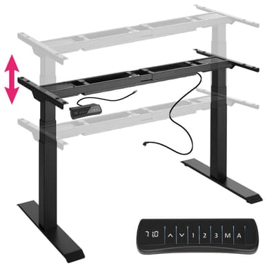 tectake Höj- och sänkbart skrivbord Dennis - svart