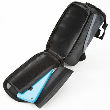 tectake Cykelväska för smartphones - 20,5 x 10 x 10,5 cm, svart/grå/blå