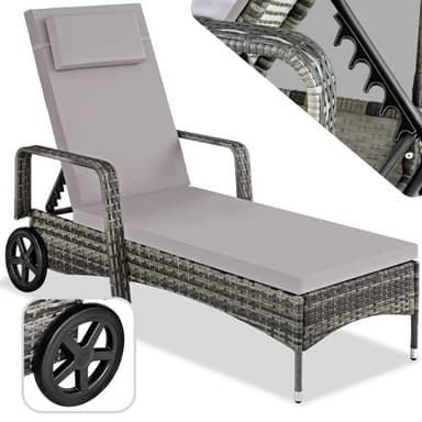 tectake Solsäng konstrotting Cassis med aluminiumram - grå