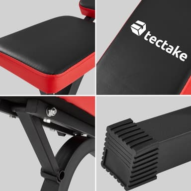 tectake Hantelbänk - svart/röd