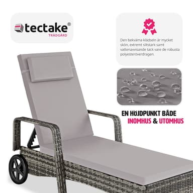 tectake Solsäng konstrotting Cassis med aluminiumram - grå