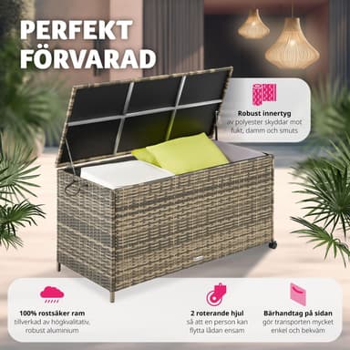 tectake Dynbox i konstrotting, Förvaringslåda, Trädgårdslåda för Utomhusförvaring - natur