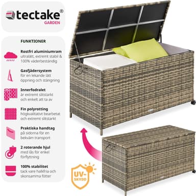 tectake Dynbox i konstrotting, Förvaringslåda, Trädgårdslåda för Utomhusförvaring - natur