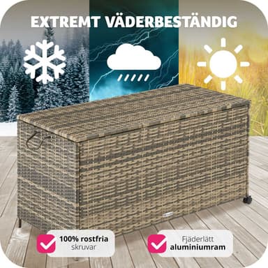 tectake Dynbox i konstrotting, Förvaringslåda, Trädgårdslåda för Utomhusförvaring - natur