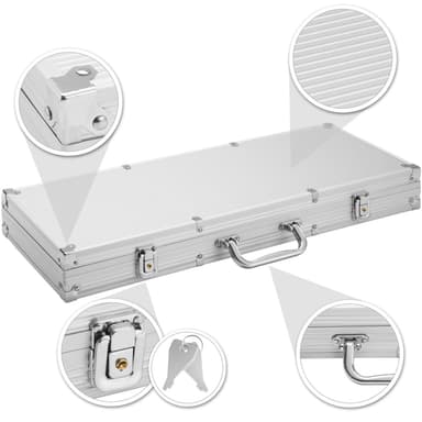 tectake Pokerset - silver, 500 delar