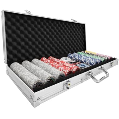 tectake Pokerset - silver, 500 delar