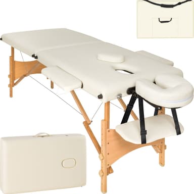 tectake 2-zons massagebänk 5 cm stoppning + väska - beige