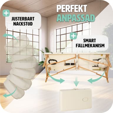 tectake 2-zons massagebänk 5 cm stoppning + väska - beige