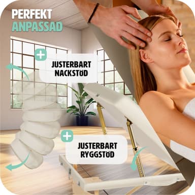 tectake 3-zons massagebänk Somwang med 7,5 cm stoppning och träram - beige