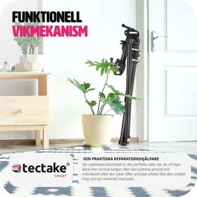 tectake Cykelreparationsställ Jan - Fällbar och höj- och sänkbar, lämplig för elcyklar - grå/svart