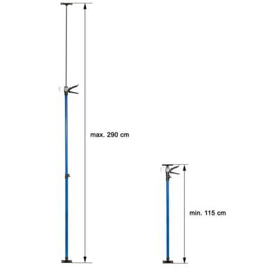 tectake 2 takstöd 115 – 290cm - blå
