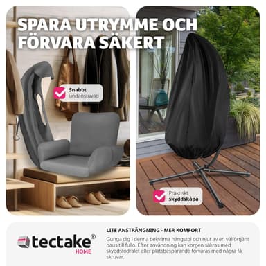 tectake Hängstol Anika med stativ och dyna, 160 kg - antracit
