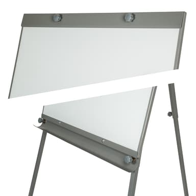 tectake Whiteboard på ben 65 x 95 cm vit + 12 magneter - vit