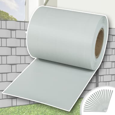 tectake PVC-skyddsfilm med fästklämmor - 35 m, ljusgrå