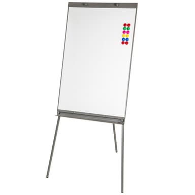 tectake Whiteboard på ben 65 x 95 cm vit + 12 magneter - vit