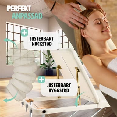 tectake 3-zons massagebänk i aluminium 5 cm stoppning + väska - beige