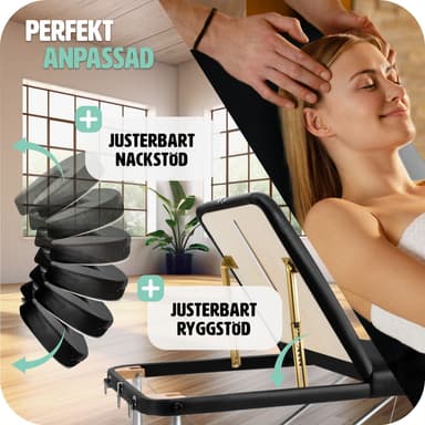 tectake 3-zons massagebänk i aluminium 5 cm stoppning + väska - svart