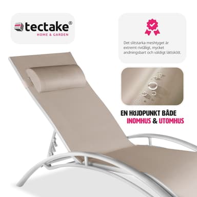 tectake 2 solsängar Alina - beige
