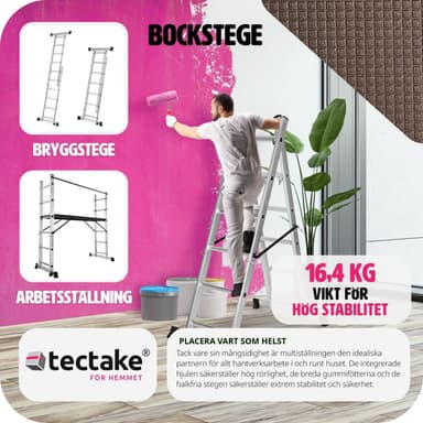 tectake Byggställning - Universalstege - silver