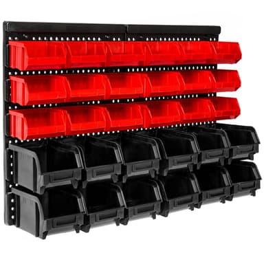 tectake Väggpanel med sortimentbackar - svart