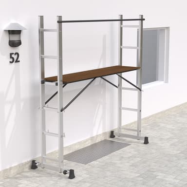tectake Byggställning - Universalstege - silver